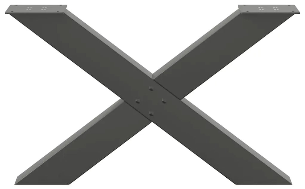 Pés para mesa de centro em formato de X, 2 peças, antracite, 70x (42-4