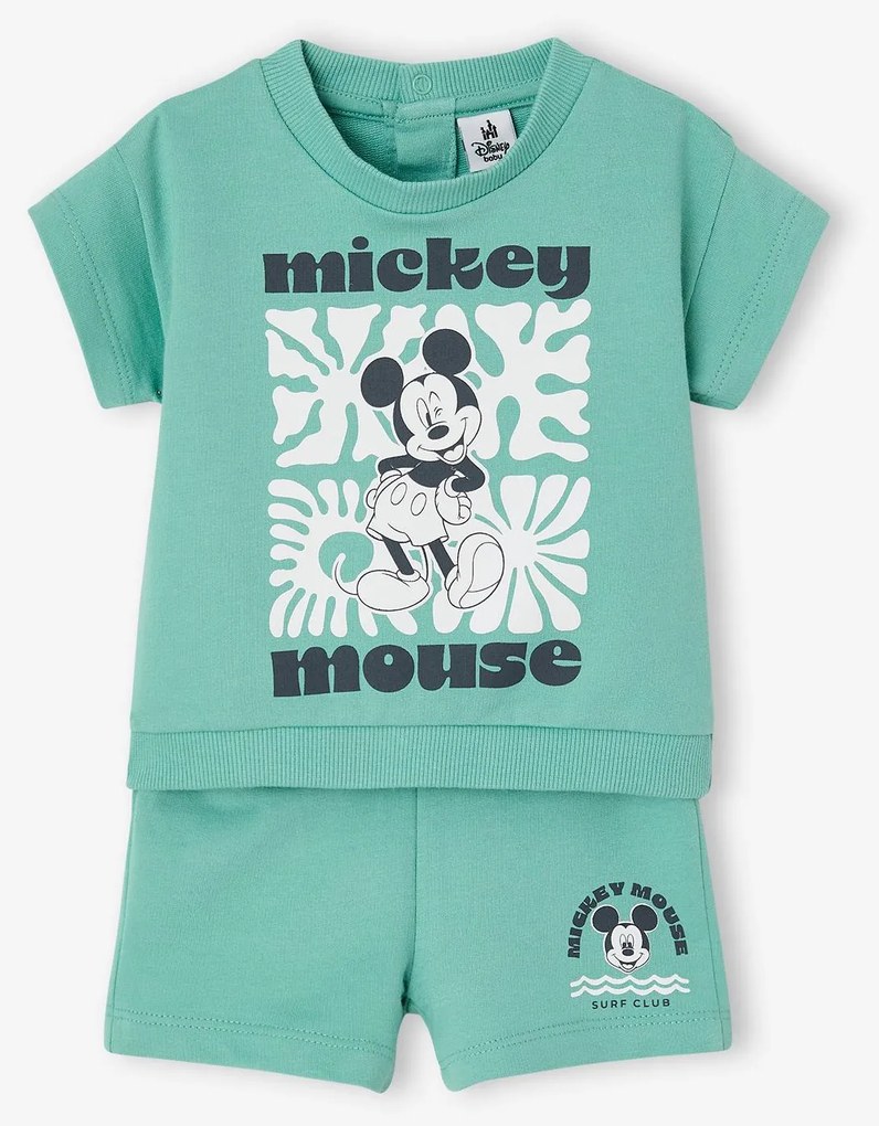 Conjunto de calções Mickey para bebé verde-menta
