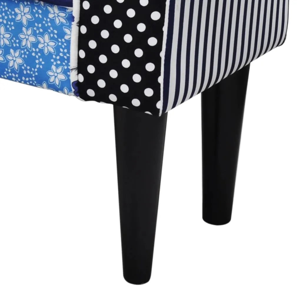 Banco retalhos azul e branco