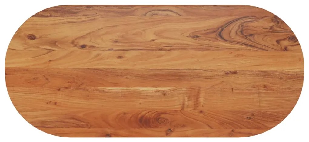vidaXL Tampo de mesa oval 110x50x3,8 cm madeira de acácia maciça