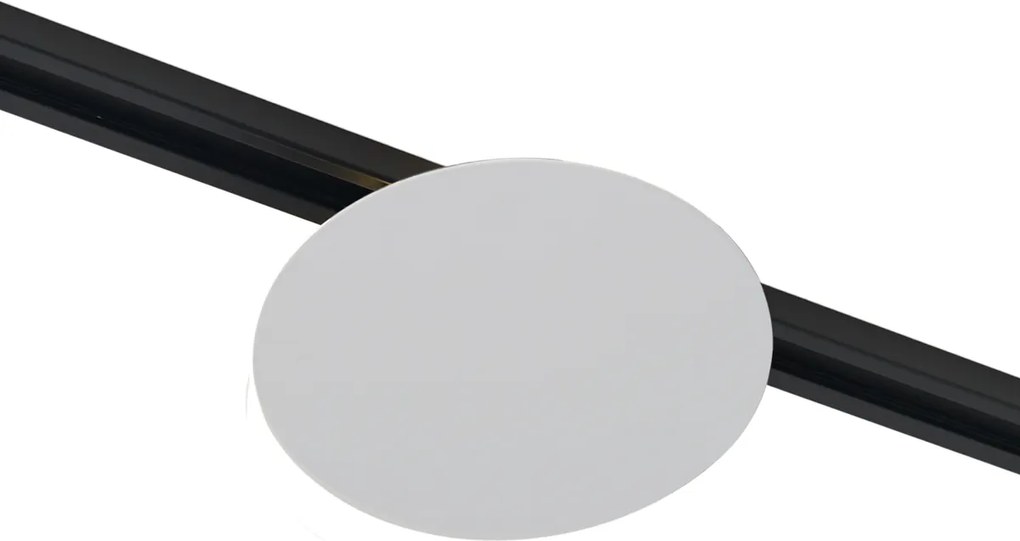 Plafon moderno branco para sistema de calhas monofásico 2-luzes - Iconic Pulley