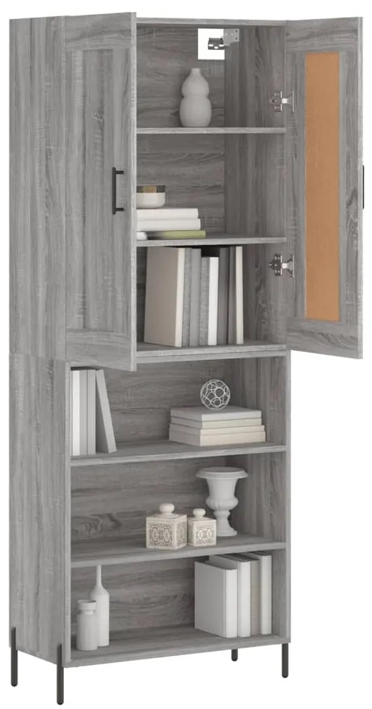 Armário alto 69,5x34x180 cm derivados de madeira sonoma cinza