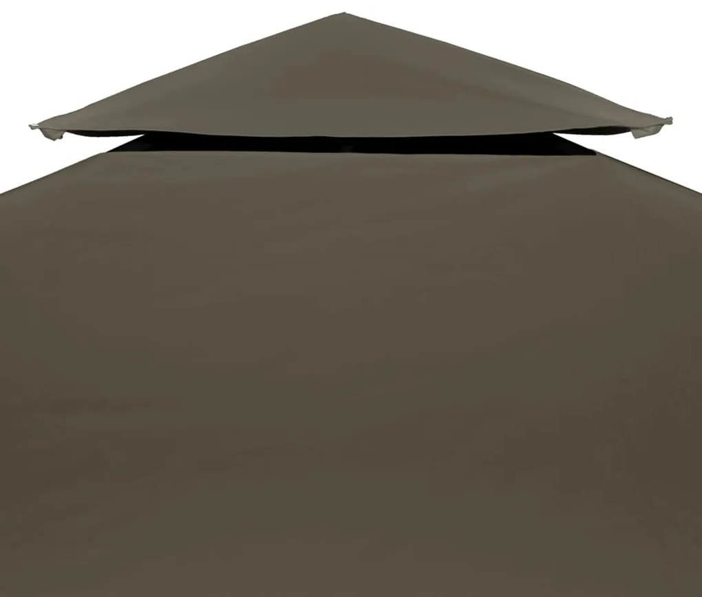 Cobertura gazebo c/ 2 camadas 310 g/m² 3x3 m cinza-acastanhado