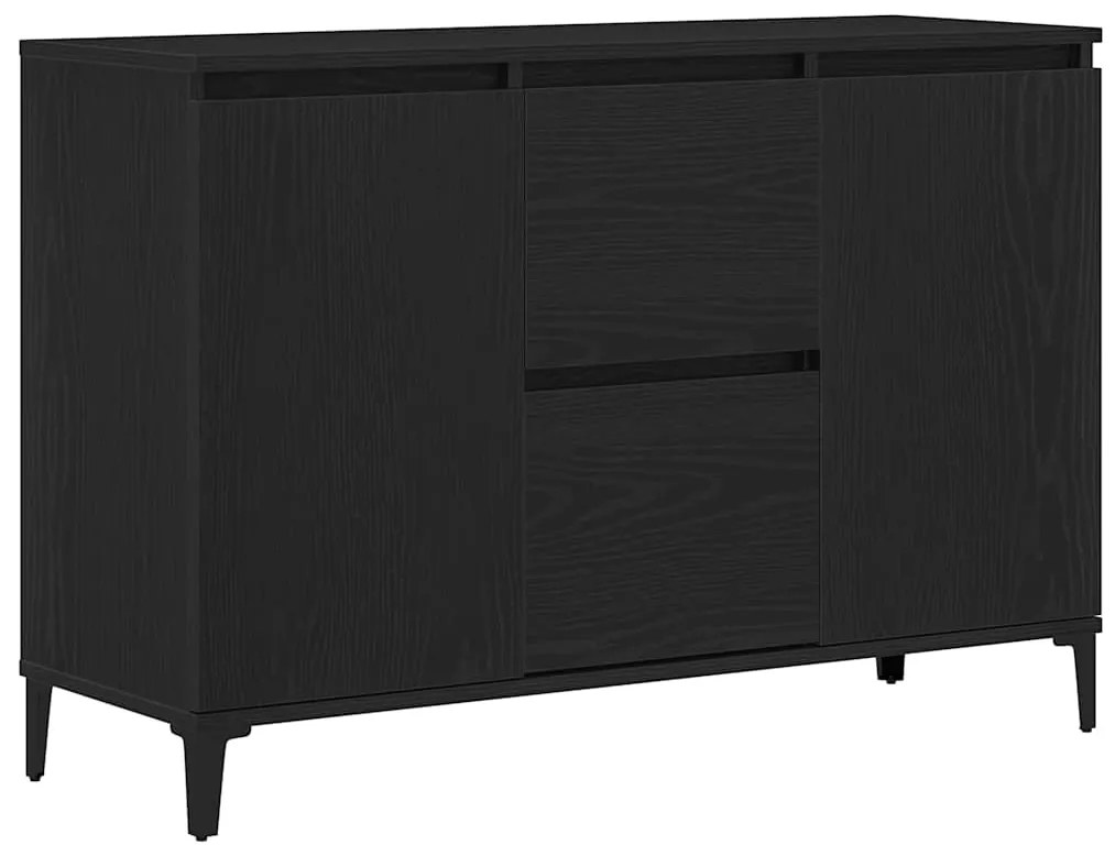 Sideboard vidaXL Preto Carvalho 104x35x70 cm Madeira de Engenharia