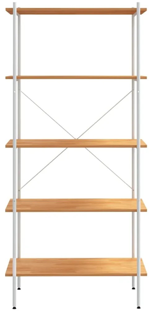 Unidade com 5 prateleiras 80x40x163 cm branco/cor de carvalho