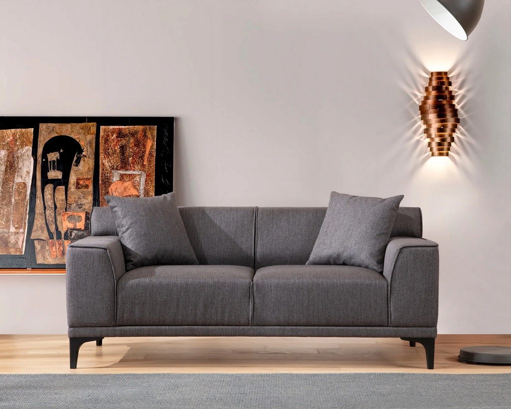 Sofá de 2 Lugares Petra – Antracite – 165x87x86 cm