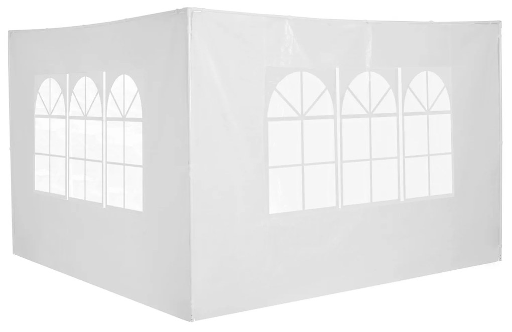 Outsunny Conjunto de 2 Paredes Laterais para Tendas de 3x3m e 3x6m Paredes Laterais para Tendas com Janelas Transparentes 293x193cm Branco