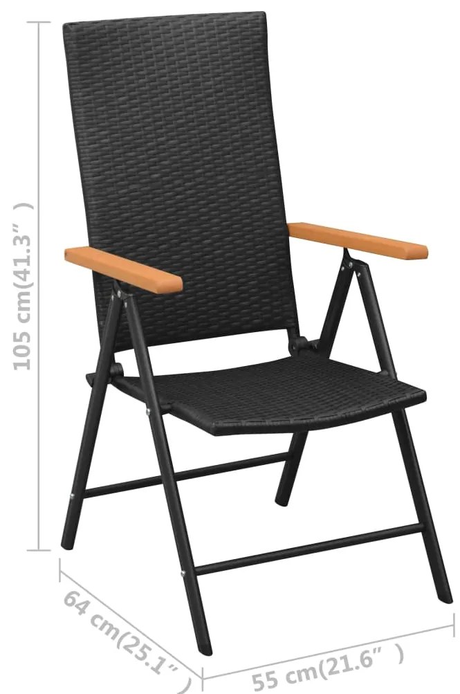 9 pcs conjunto de jantar para jardim preto e castanho