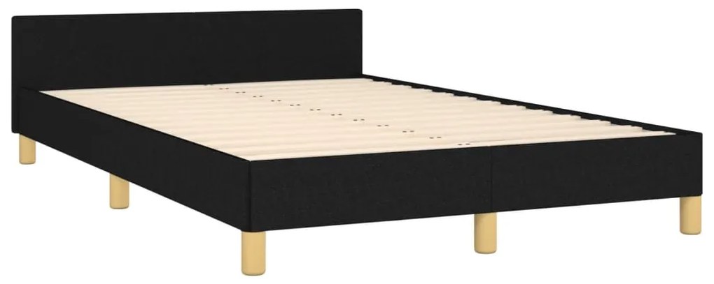 Estrutura de cama sem colchão preto 120x190 cm tecido