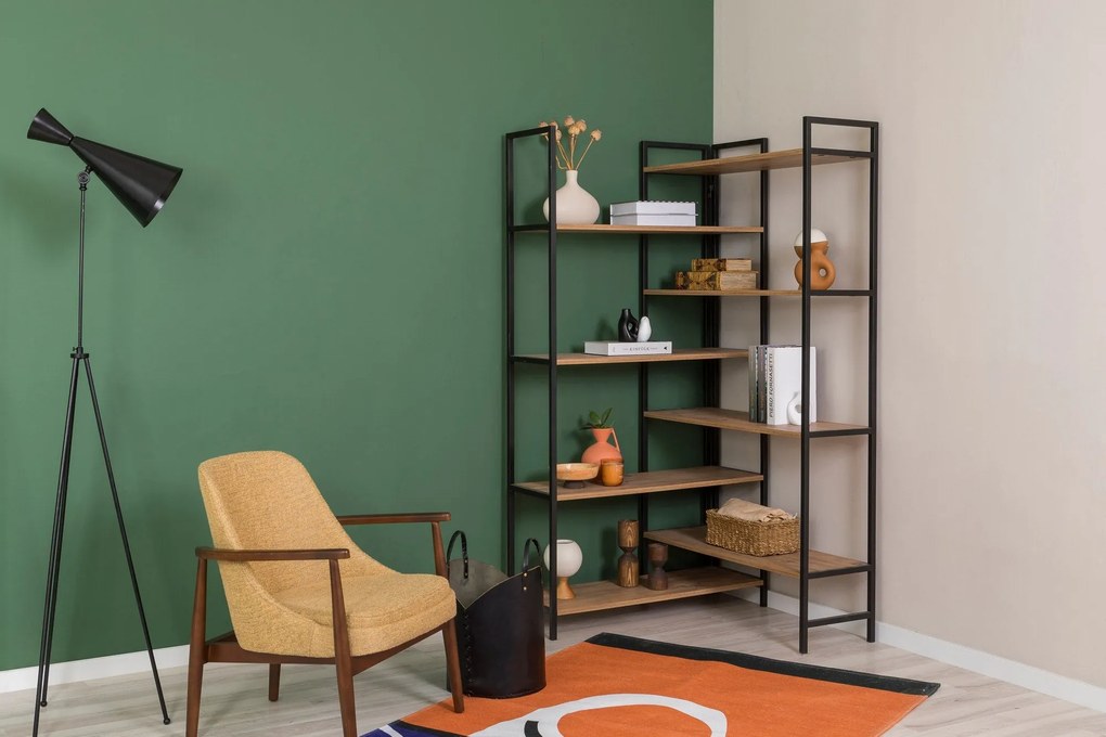 Estante Edra – Pinho Atlântico Preto – 94x177x94 cm