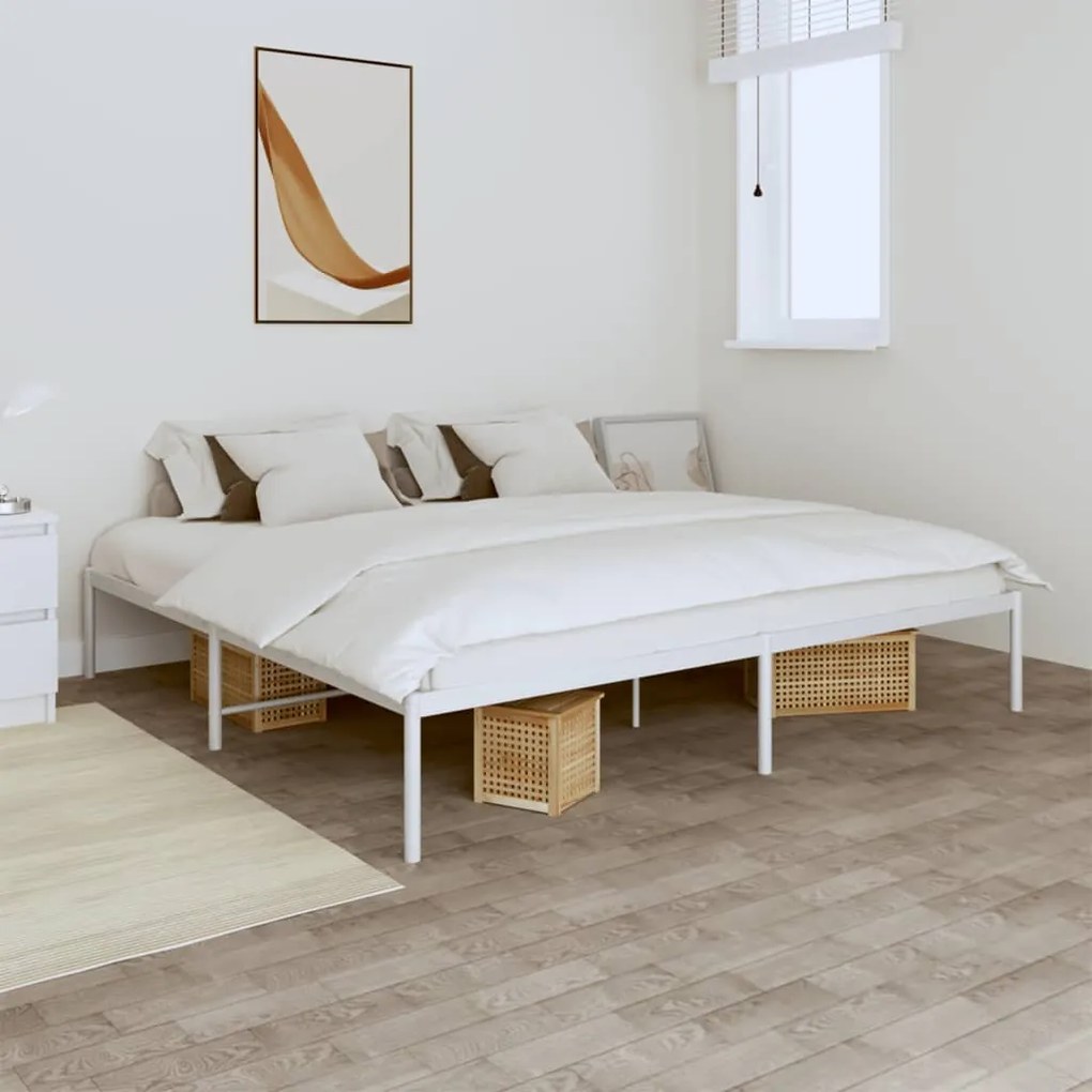 Estrutura de cama 180x200 cm metal branco