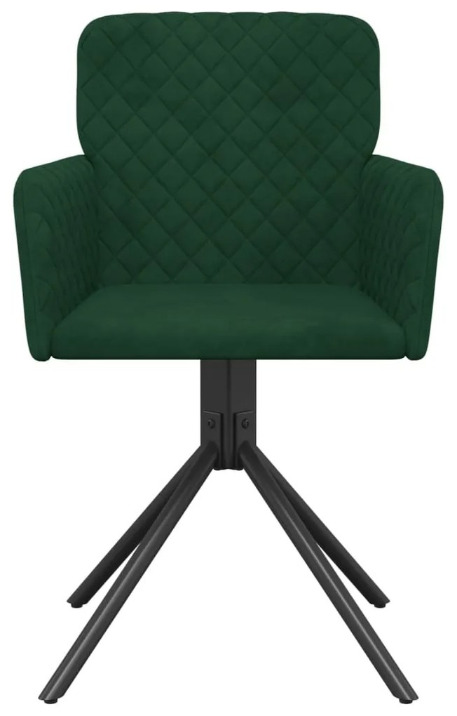 Cadeiras de jantar giratorias 2 pcs veludo verde-escuro
