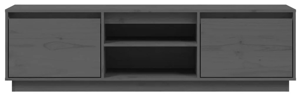 Móvel de TV 140x35x40 cm madeira de pinho maciça cinzento