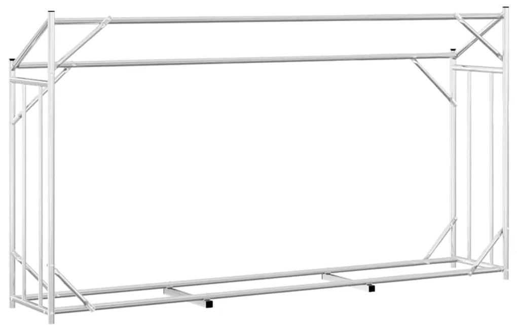 Rack de lenha tampa de chuva 200,5x41x110,5 cm aço galvanizado