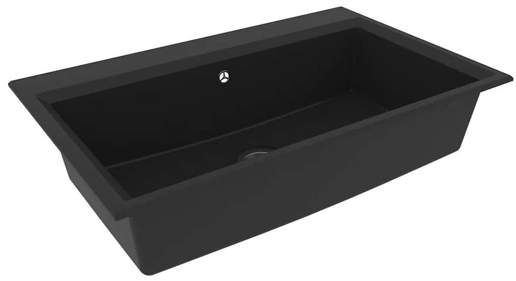 Pia de Cozinha Preta 790x500x193 mm Granito