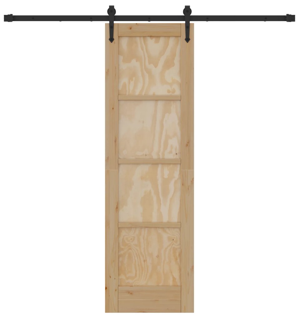 Porta Deslizante vidaXL com Conjunto de Hardware 61x198.5 cm Madeira S