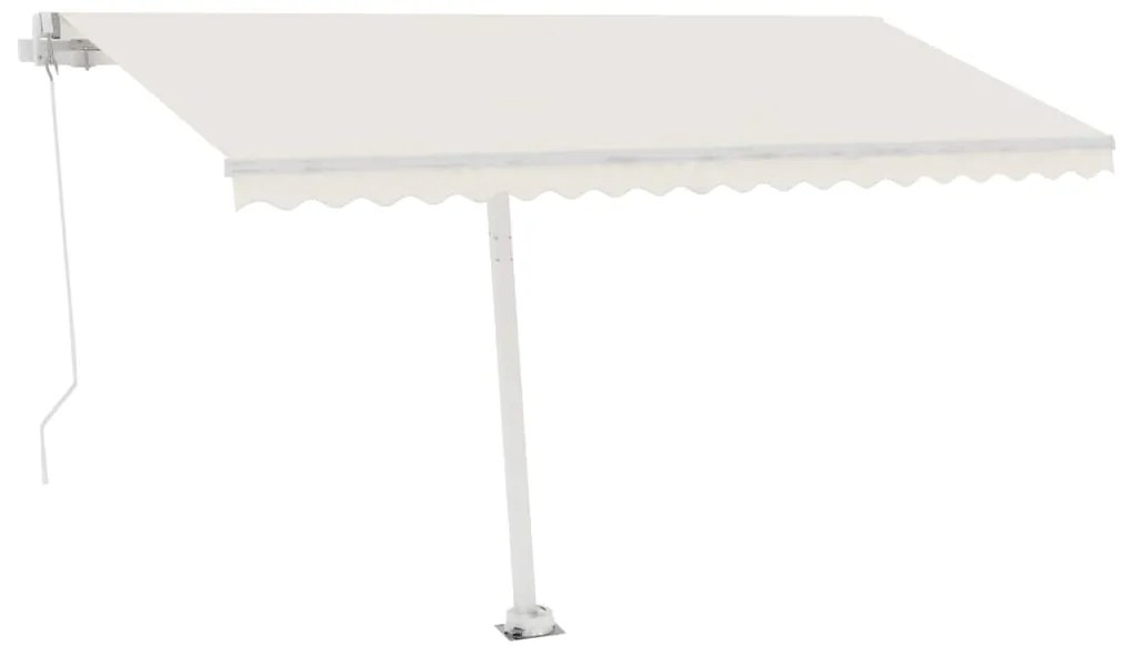 Toldo retrátil manual com LED 450x350 cm cor creme