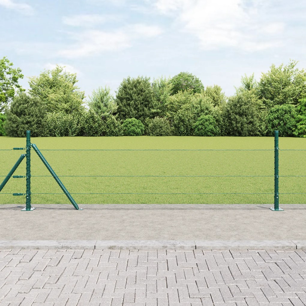 Cerca Hexagonal Verde 0.4x25 m de Aço da vidaXL