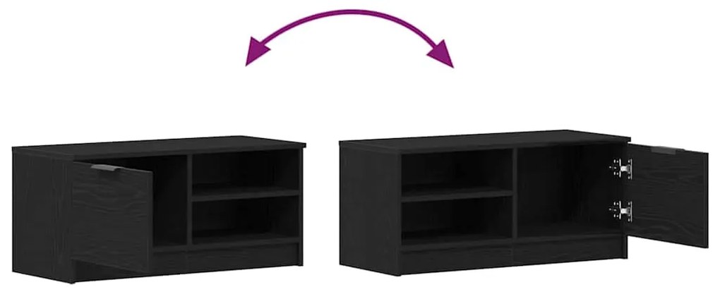 Cabide de TV vidaXL 2 pcs Carvalho Preto 80x35x36,5 cm Madeira de enge