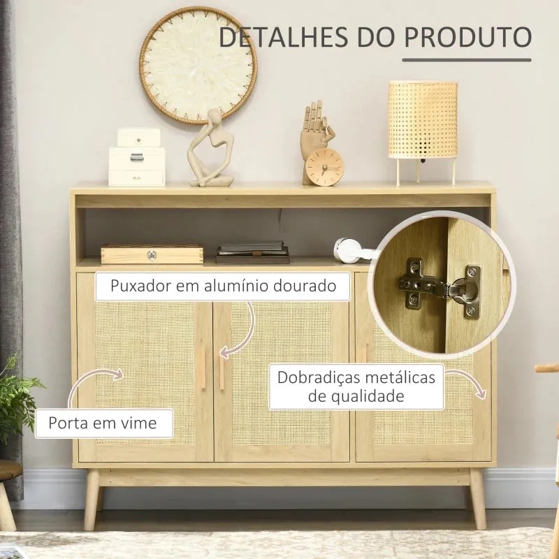 Aparador Luge com Portas em Vime - Design Cannage