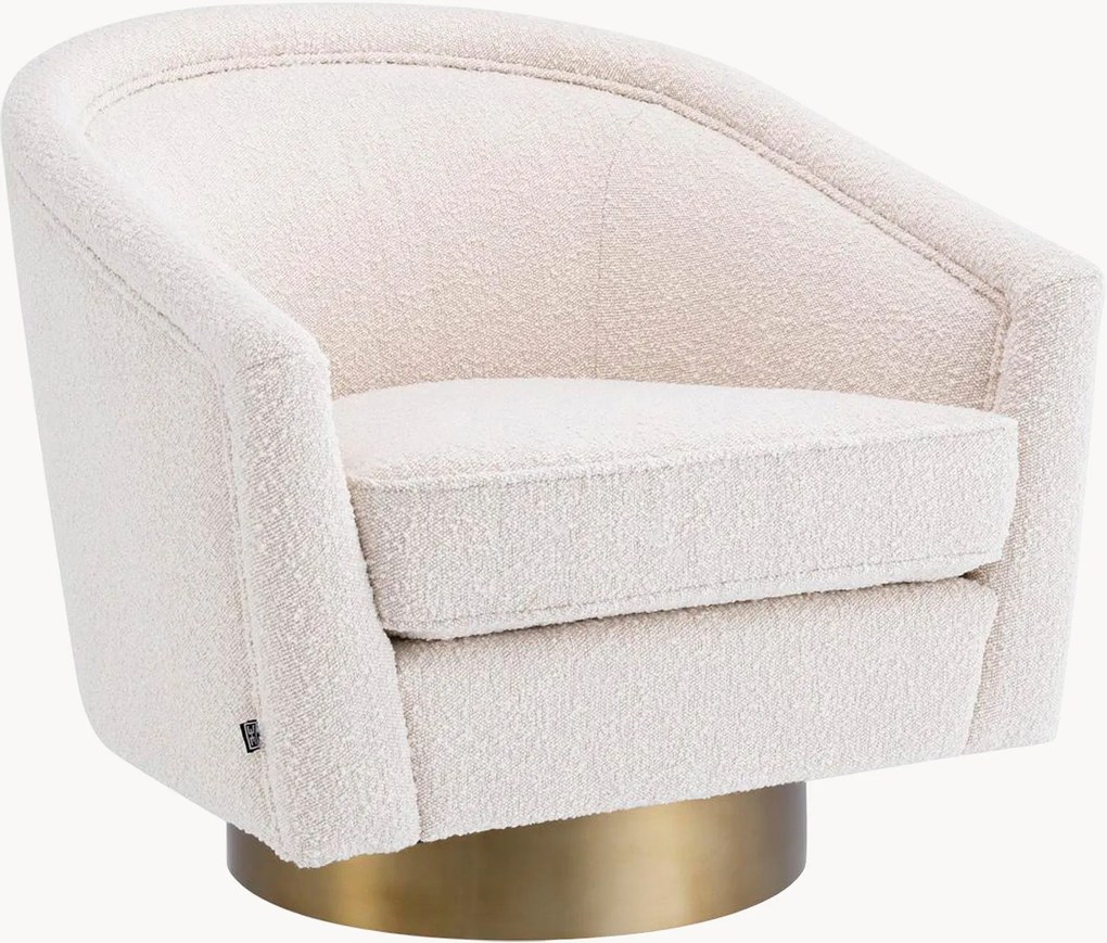 Cadeira com braços giratória em bouclé Catene