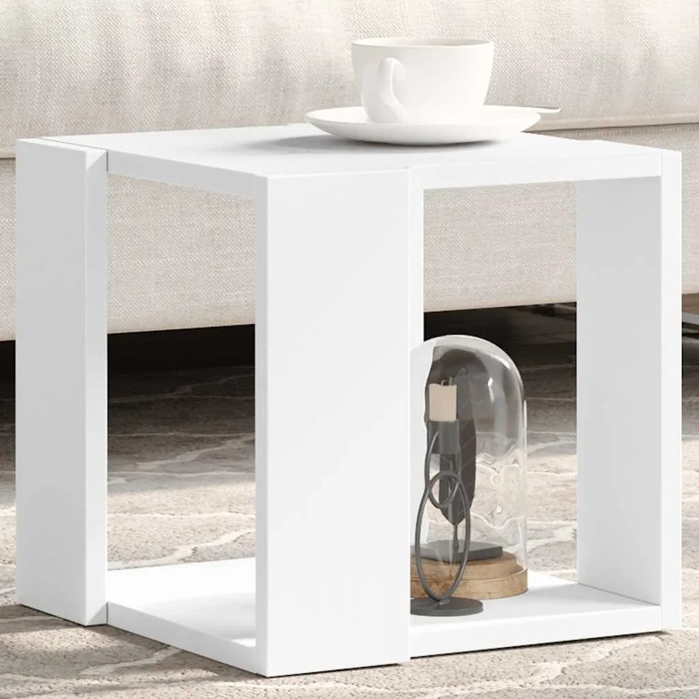 vidaXL Mesa de centro 32x32x30 cm derivados de madeira branco