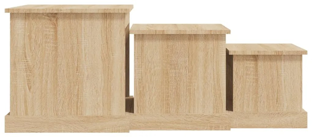 Mesas de centro 3 pcs derivados de madeira carvalho sonoma