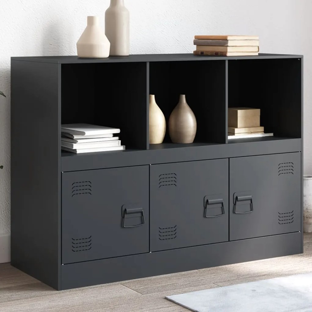 vidaXL Aparador 99x39x73 cm aço antracite