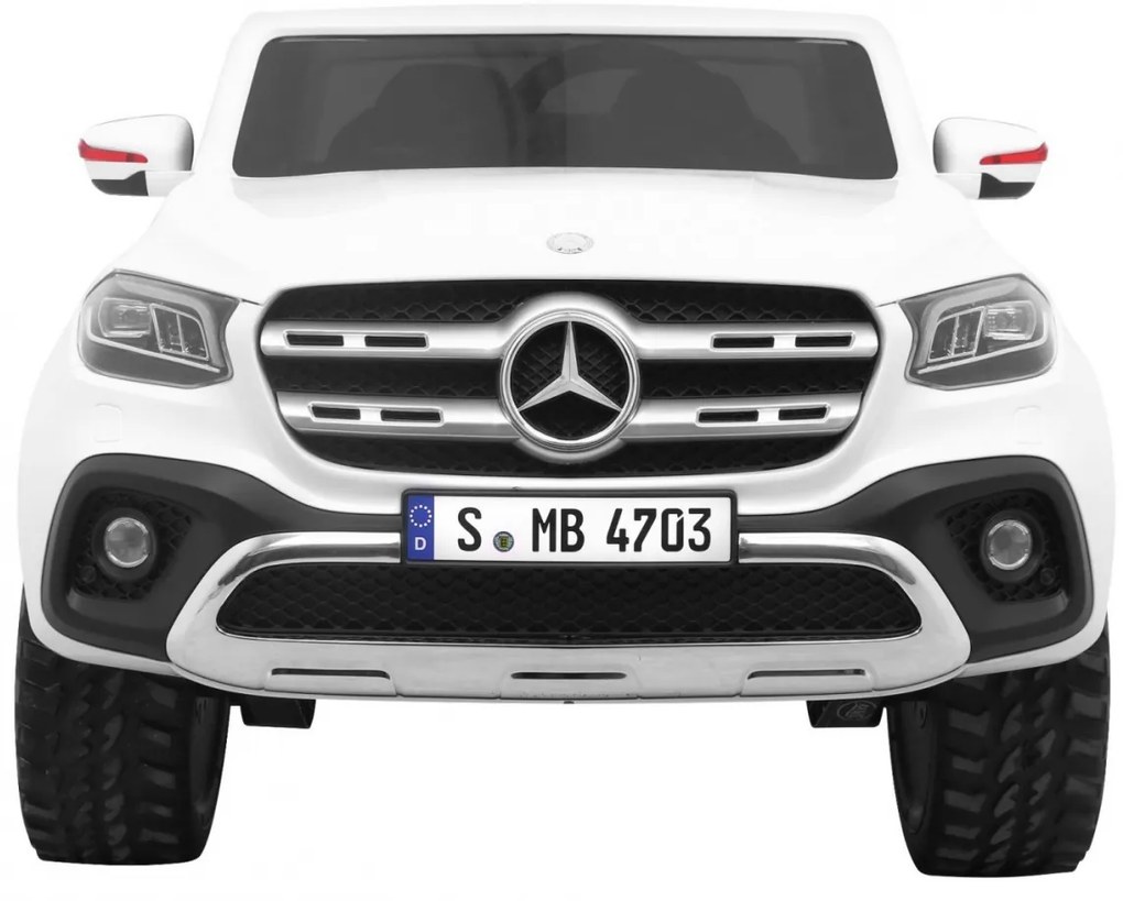 Carro elétrico para Crianças 2 Lugares Mercedes Benz X-Class 2x12V 4x4 Rodas Espuma EVA, Assento de couro Preto