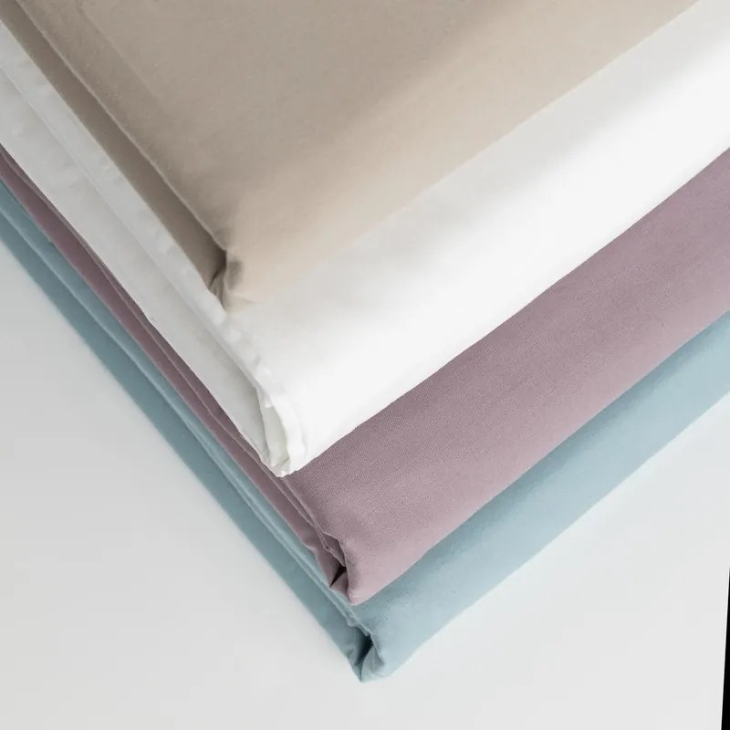Jogos de lençóis 100% algodão percal: Azul 1 lençol inferior não ajustável 220x300 cm + 1 lençol superior 220x300 cm + 2 fronhas 50x70 cm fecha com pala interna