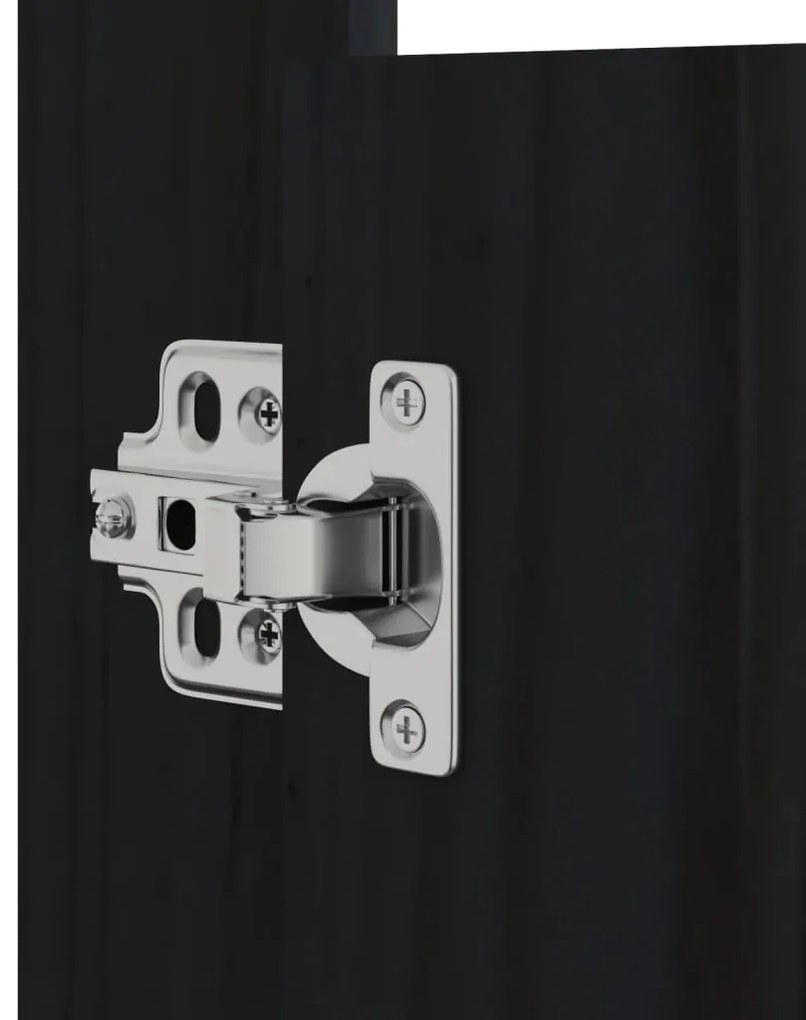 Portas cozinha p/ exterior 2 pcs 50x9x82 cm pinho maciço preto