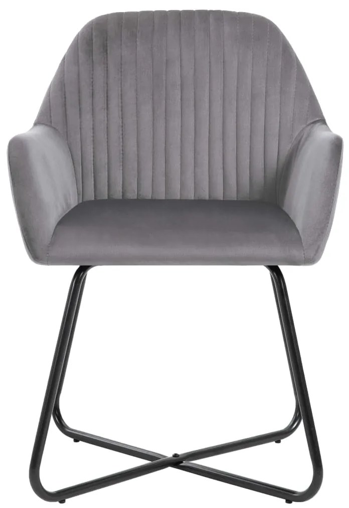 Cadeiras de jantar 2 pcs veludo cinzento