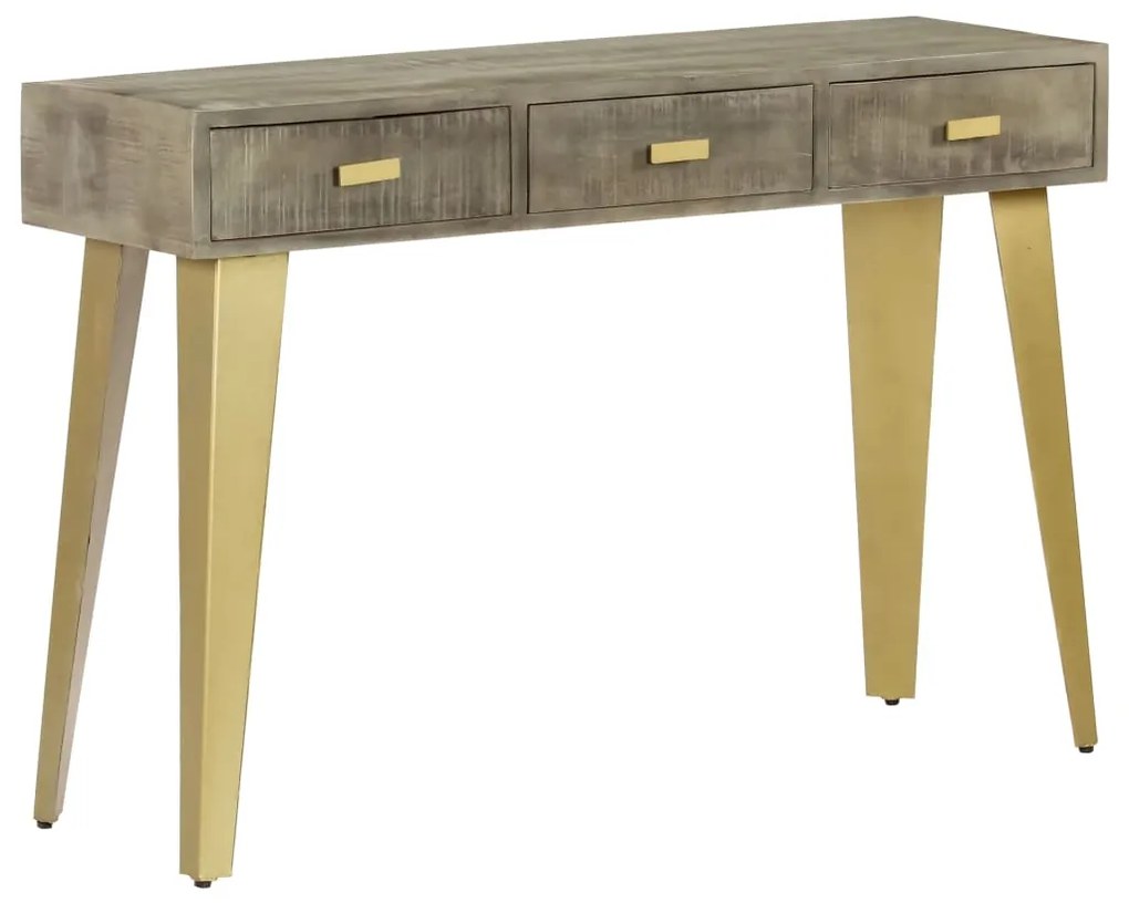 Mesa consola 110x35x76cm mangueira mangueira cinzento c/ bronze