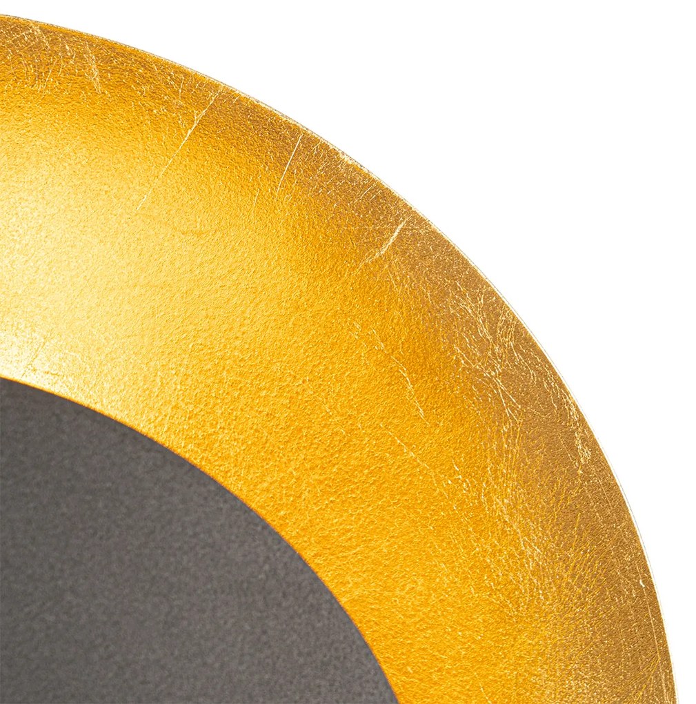 Candeeiro de parede Art Deco preto com dourado - Emilienne