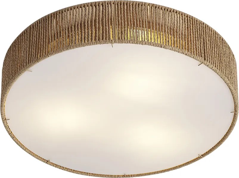 Plafon Japandi natural com abajur 46cm 3-luzes - Luz