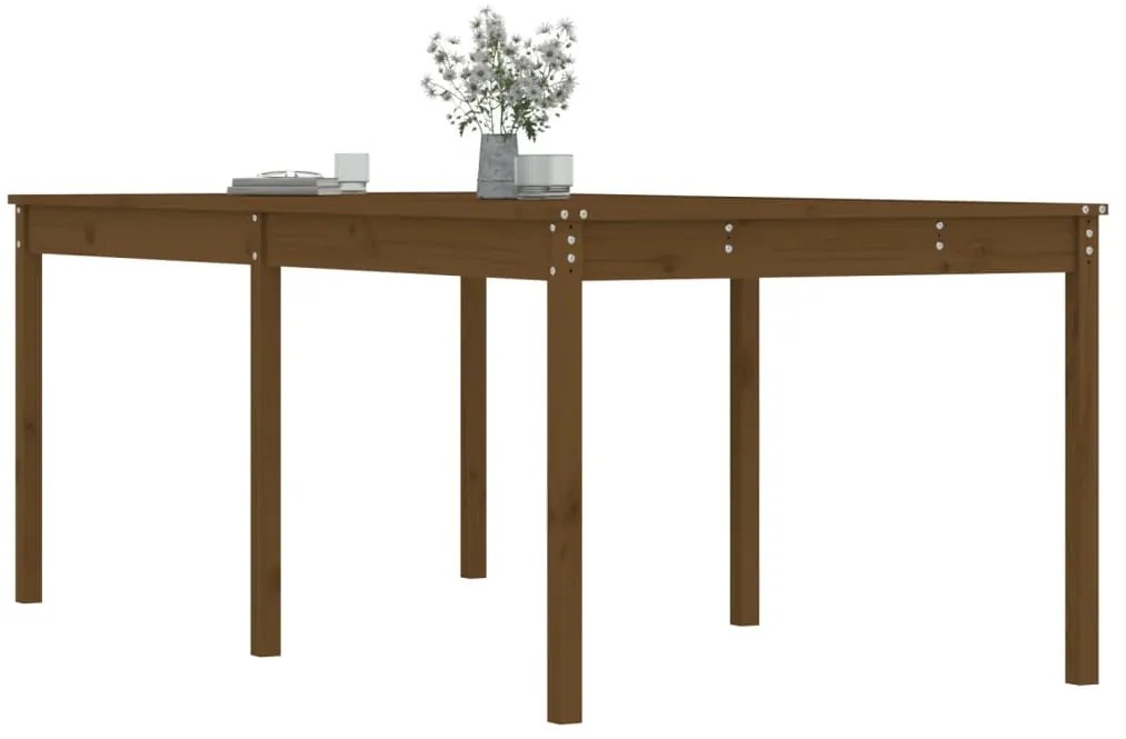 Mesa de jardim 203,5x100x76 cm pinho maciço castanho-mel