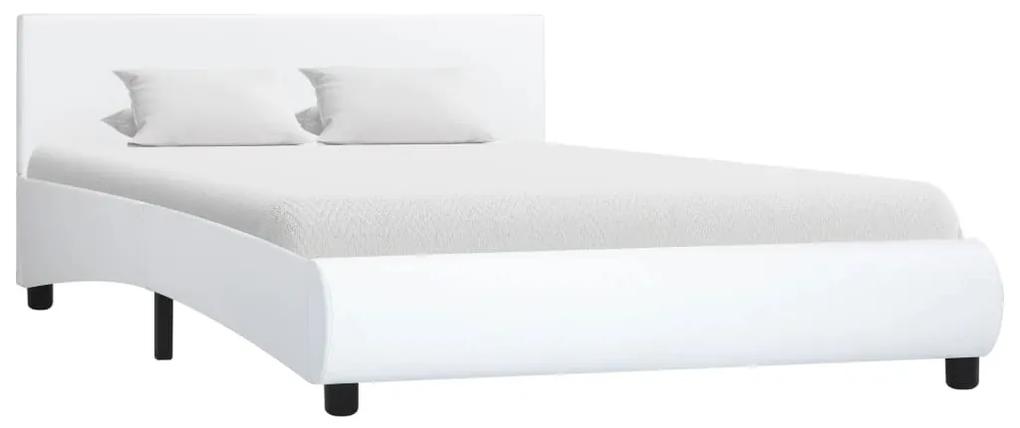 285458 vidaXL Estrutura de cama 120x200 cm couro artificial branco