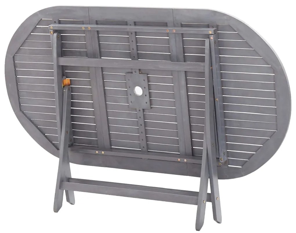 9 pcs conjunto de jantar jardim madeira acácia maciça cinzento