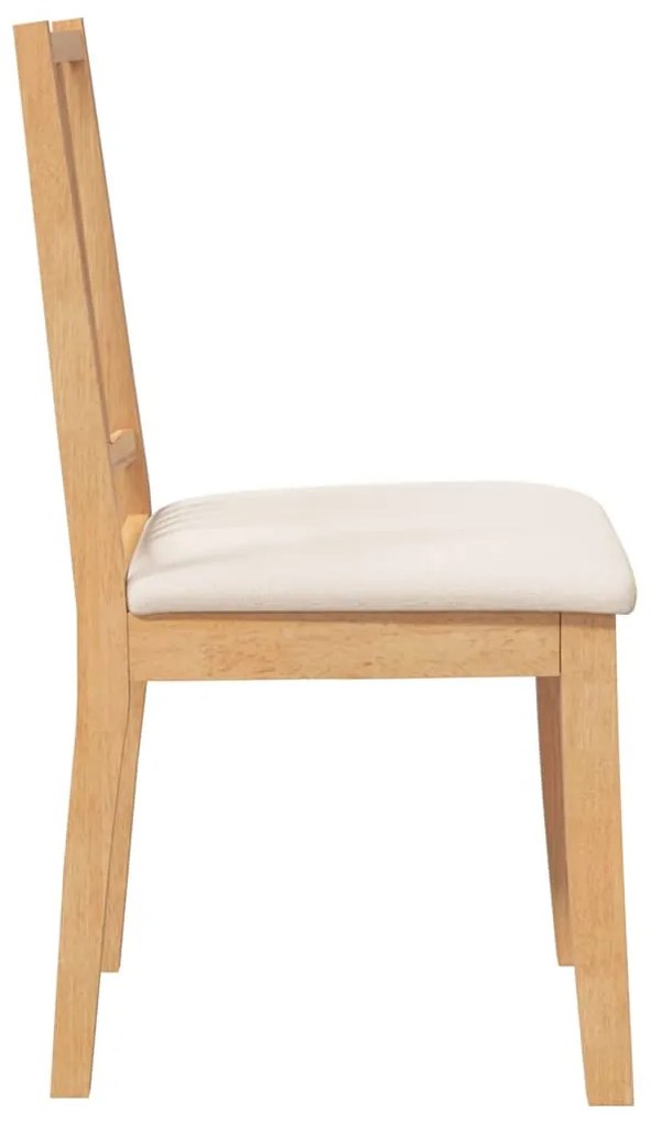 Cadeiras de jantar com almofadões 2 pcs madeira maciça natural