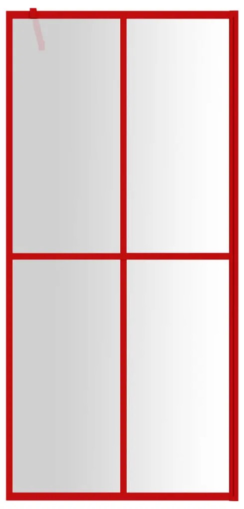 Divisória de chuveiro 100x195cm vidro transparente ESG vermelho