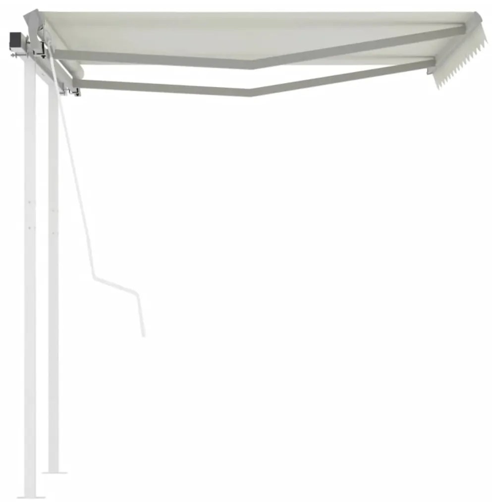 Toldo retrátil automático com postes 3,5x2,5 m cor creme