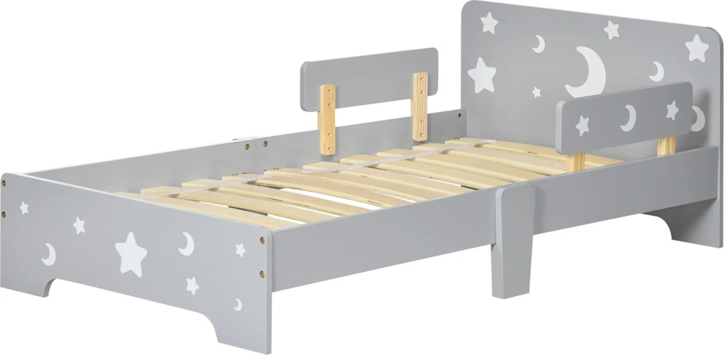 Cama para crianças dos 3 aos 6 anos 143 x 76 x 49 cm (COLCHÃO NÃO INCLUIDO), com design de estrelas e lua, base de ripas incluída, para quartos modern