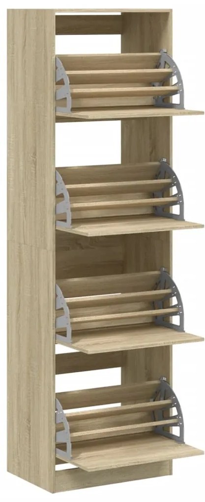 Sapateira 4 gavetas articuladas 60x42x204 cm carvalho sonoma