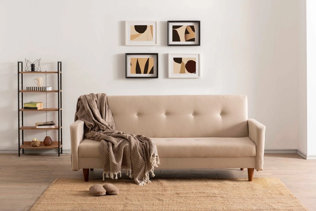 Sofá-Cama 3 Lugares Hiko – Creme – 200 cm