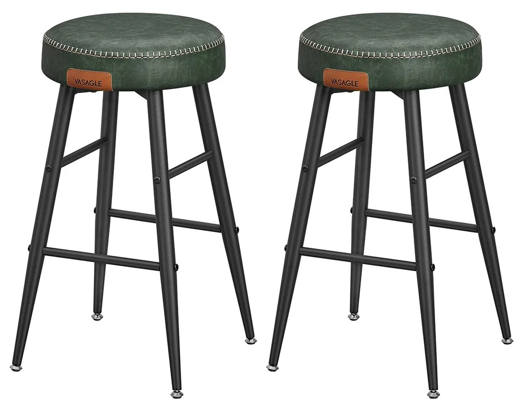 Conjunto de 2 bancos de bar Coleção EKHO  49,5 x 49,5 x 63 cm verde floresta