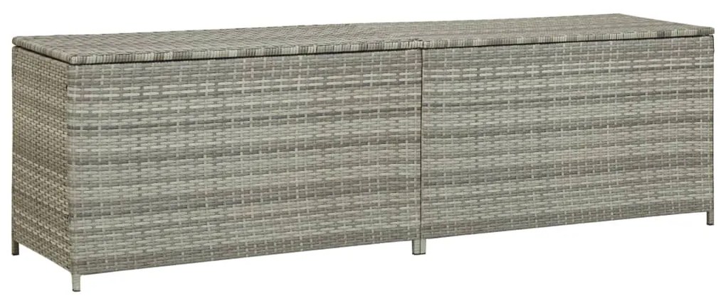 vidaXL Caixa de arrumação para jardim 200x50x60 cm vime PE cinzento