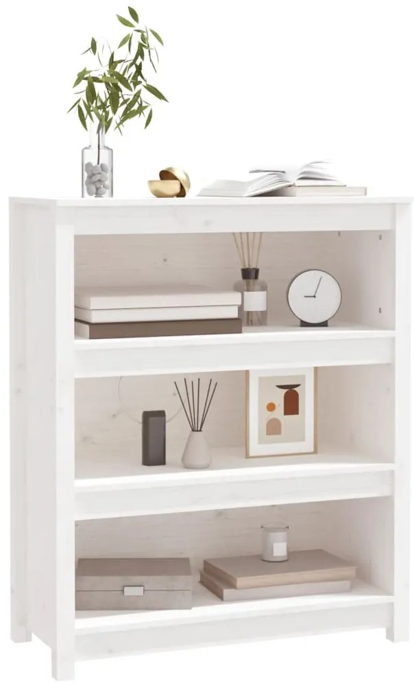 Estante 80x35x97 cm madeira de pinho maciça branco