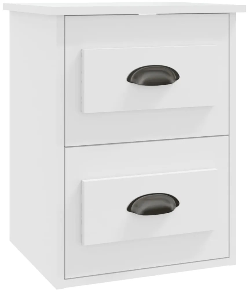 Mesas de cabeceira de parede 2 pcs 41,5x36x53 cm branco