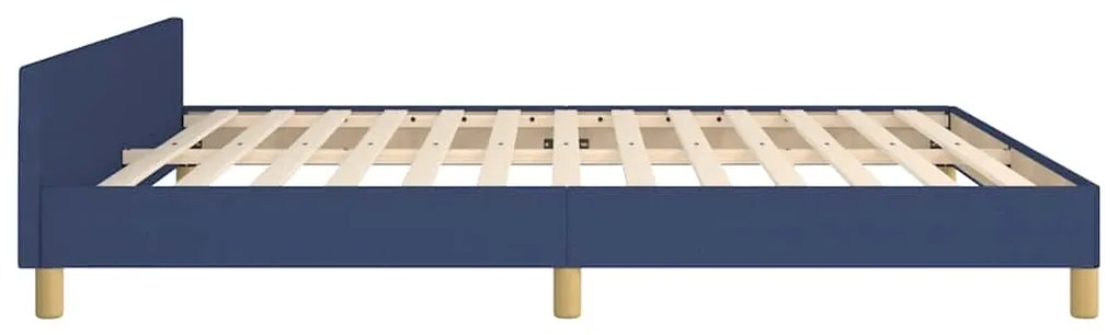 Estrutura cama c/ cabeceira sem colchão 160x200 cm tecido azul