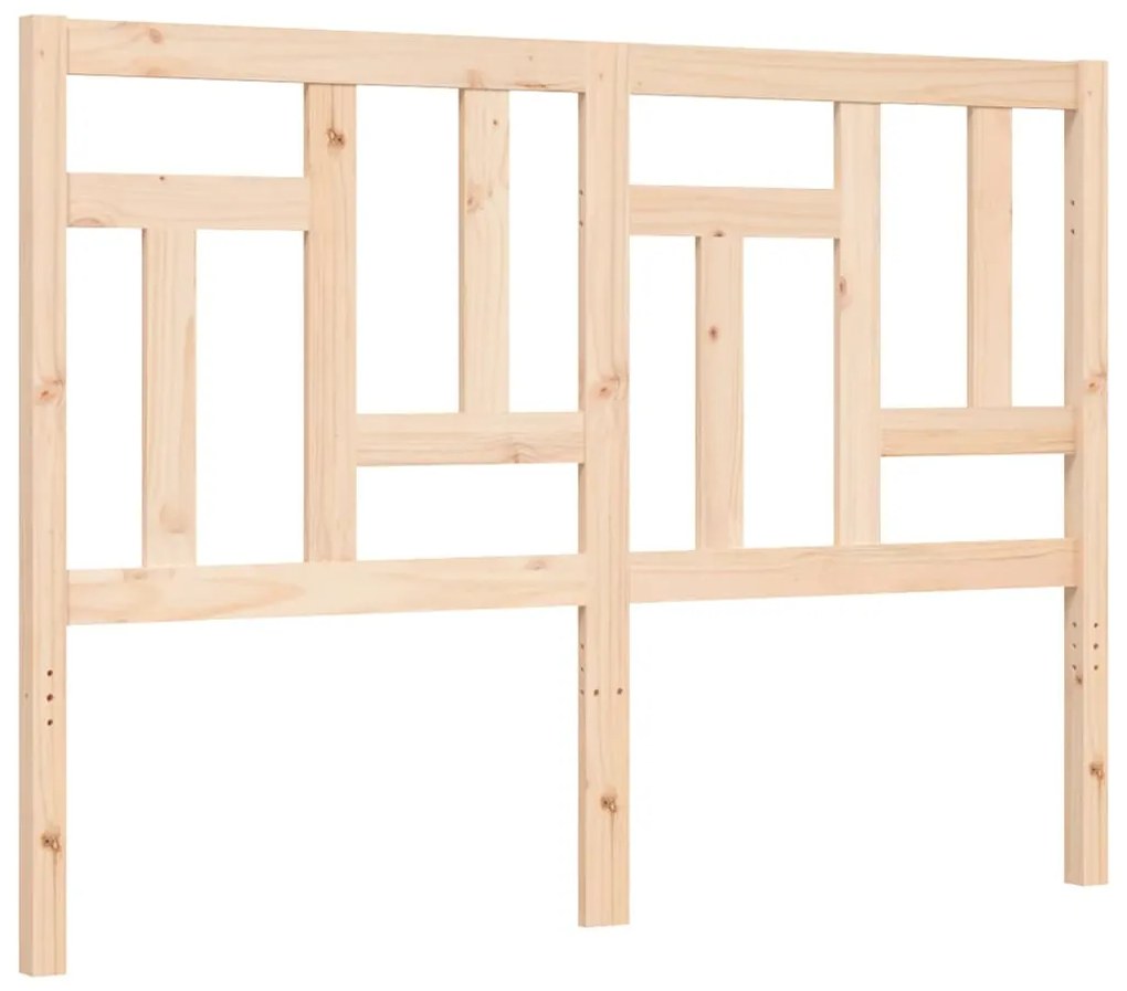 Estrutura de cama com cabeceira 140x190 cm madeira maciça